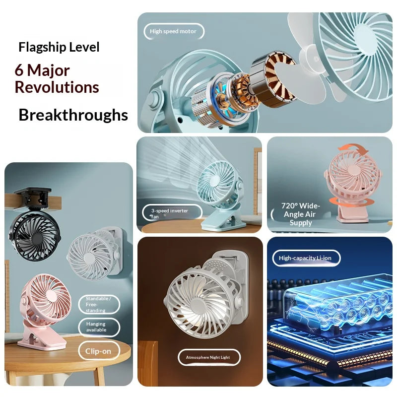 ClipCool Portable Rechargeable Clip Fan