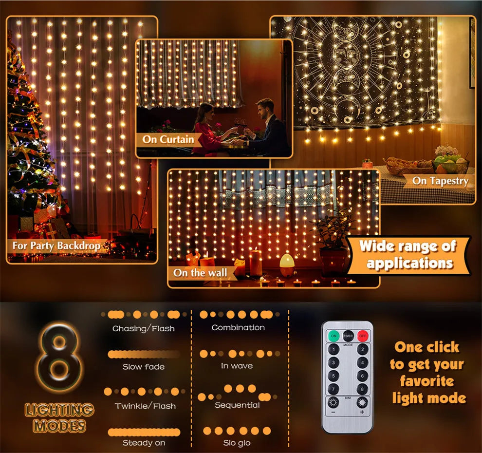 GlowGuard Curtain Lights