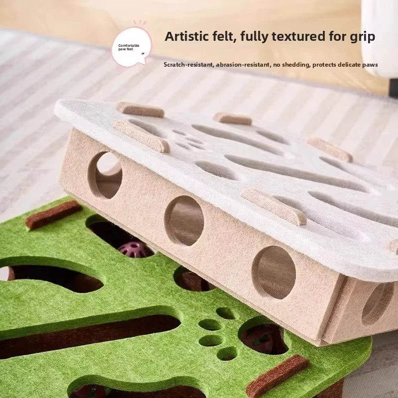 Felt Puzzle Box Cat Toy