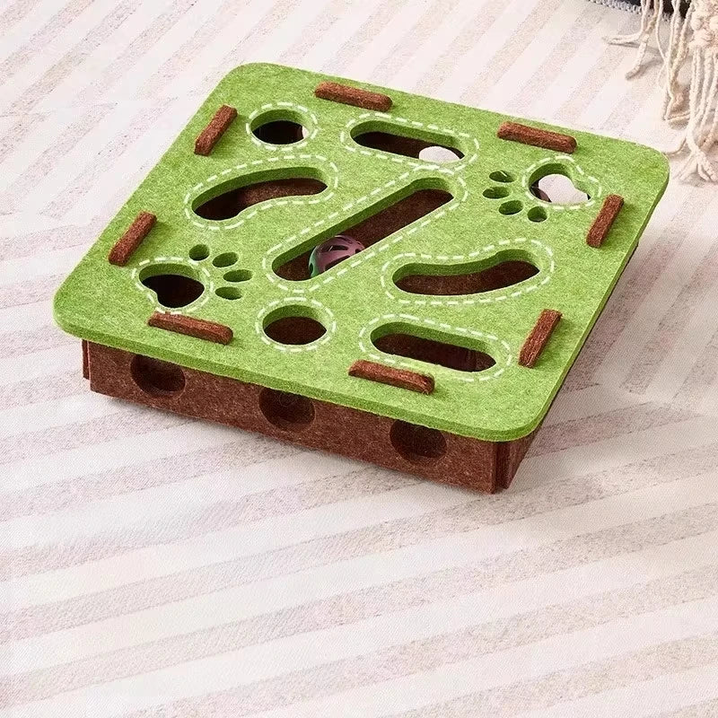Felt Puzzle Box Cat Toy