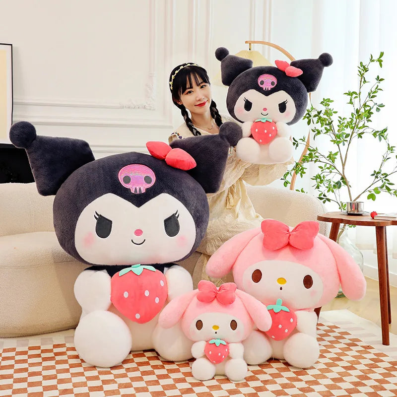 Strawberry Kuromi Plush Cuddle Pillow